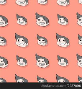smile handsome cool boy seamless repeat pattern