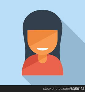 Smile icon flat vector. Happy person. Young positive. Smile icon flat vector. Happy person