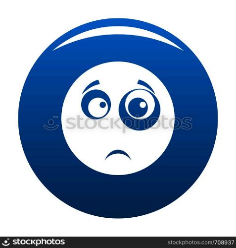 Smile icon vector blue circle isolated on white background . Smile icon blue vector