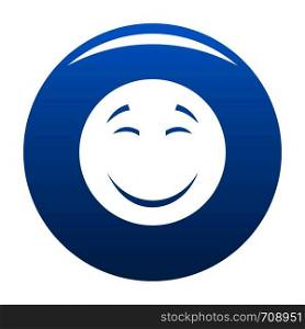 Smile icon vector blue circle isolated on white background . Smile icon blue vector