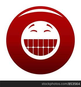 Smile icon. Vector simple illustration of smile icon isolated on white background. Smile icon vector red