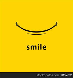 Smile icon Vector Template Design in Yellow Background