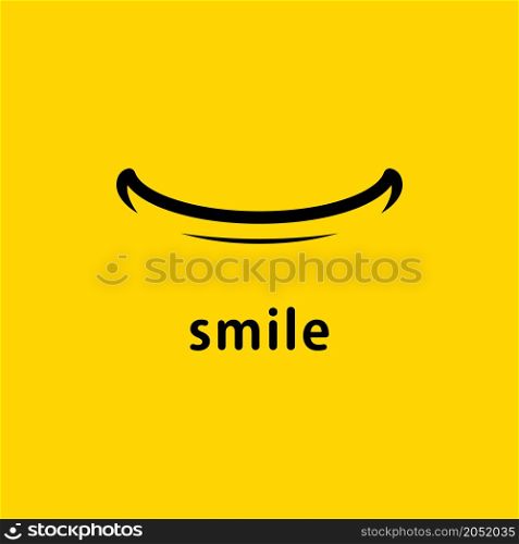 Smile icon Vector Template Design in Yellow Background
