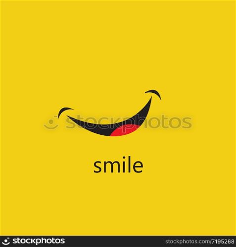 Smile logo and symbol vector image background yellow