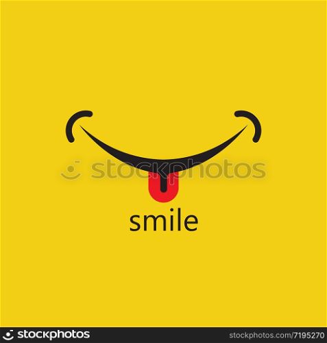 Smile logo yellow background vector image