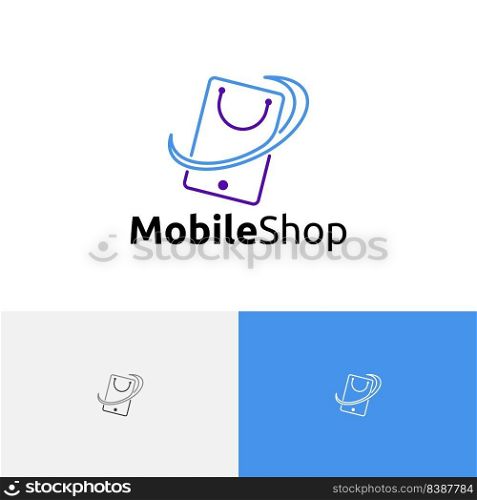 Smile Mobile Shop Phone Shopping Center Line Logo