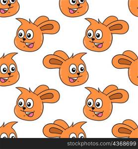 smile orange bunny seamless pattern textile print