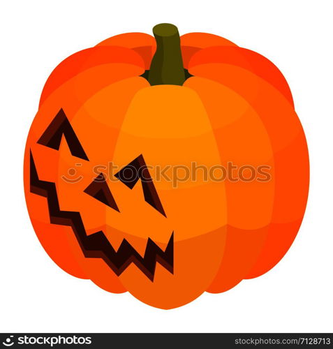 Smile pumpkin icon. Isometric of smile pumpkin vector icon for web design isolated on white background. Smile pumpkin icon, isometric style