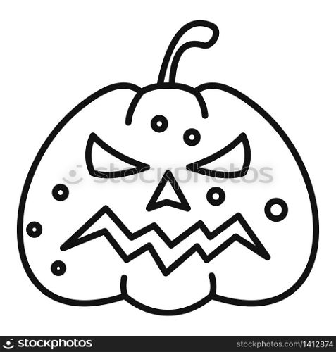 Smile pumpkin icon. Outline smile pumpkin vector icon for web design isolated on white background. Smile pumpkin icon, outline style