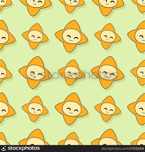 smile star cute seamless repeat pattern