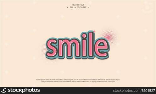 Smile text effect Royalty Free Vector Image