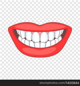 Smile with background for any web design . Smile with white tooth icon, cartoon style