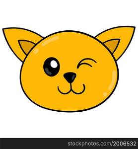 smile yellow kitten head