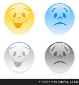 smile4. Set of cheerful and sad smiles. A vector illustration