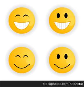 smile5. Set of cheerful and sad smiles. A vector illustration
