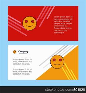 Smiley emoji abstract corporate business banner template, horizontal advertising business banner.