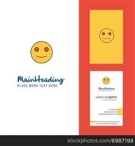 Smiley emoji Creative Logo and business card. vertical Design Vector