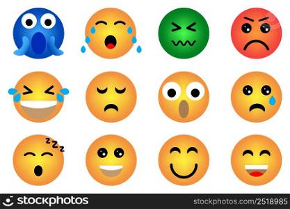 Smiley emoji, great design for any purposes. Sad face. Happy face. Vector illustration. stock image. EPS 10.. Smiley emoji, great design for any purposes. Sad face. Happy face. Vector illustration. stock image.
