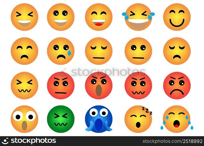 Smiley emoji, great design for any purposes. Sad face. Happy face. Vector illustration. stock image.