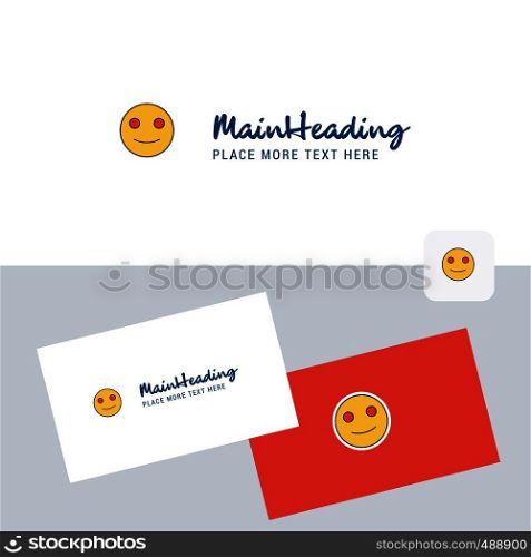 Smiley emoji vector logotype with business card template. Elegant corporate identity. - Vector