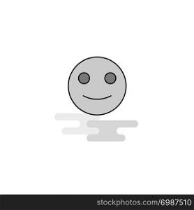 Smiley emoji Web Icon. Flat Line Filled Gray Icon Vector
