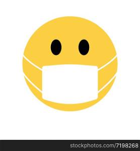 smiley face coronavirus in facemask icon vector illustration