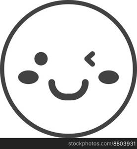smiley face emoji illustration in minimal style isolated on background