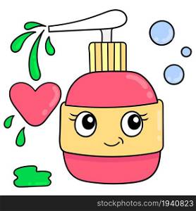 smiley face red liquid soap bottle