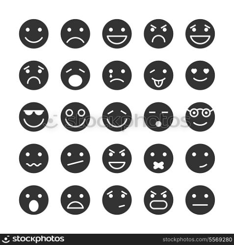 Smiley faces icons set of emotions mood and expression isolated vector illustration