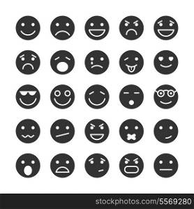 Smiley faces icons set of emotions mood and expression isolated vector illustration
