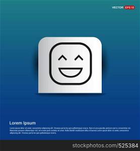 smiley icon, Face icon - Blue Sticker button
