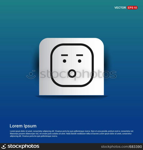 smiley icon, Face icon - Blue Sticker button