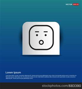 smiley icon, Face icon - Blue Sticker button