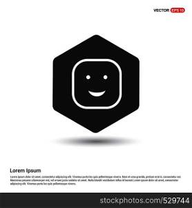 smiley icon, Face icon Hexa White Background icon template - Free vector icon