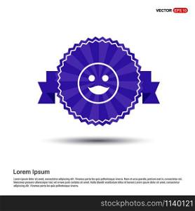smiley icon, Face icon - Purple Ribbon banner