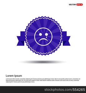 smiley icon, Face icon - Purple Ribbon banner