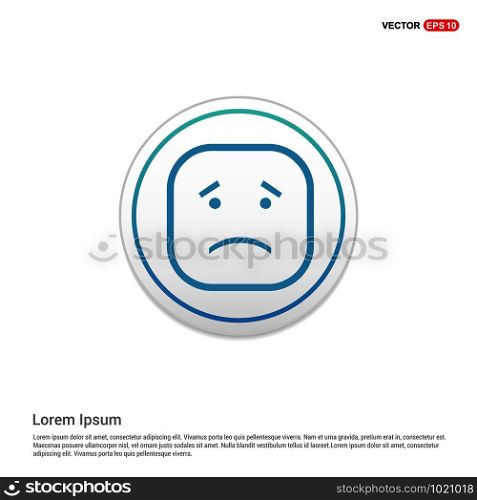 smiley icon, Face icon - white circle button