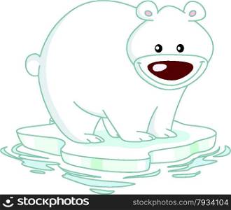 Smiley Polar bear standing on an ice floe