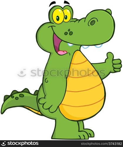 Smiling Alligator Or Crocodile Showing Thumbs Up