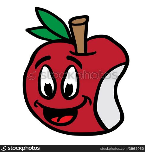 smiling apple cartoon illustratioon