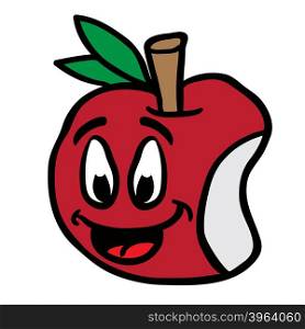 smiling apple cartoon illustratioon