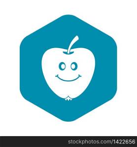 Smiling apple icon in simple style isolated vector illustration. Smiling apple icon simple