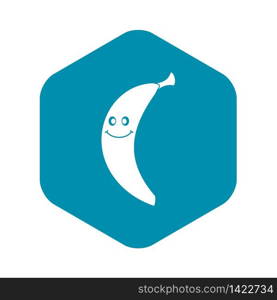 Smiling banana icon in simple style isolated vector illustration. Smiling banana icon simple
