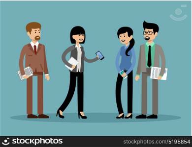Smiling business people, office workers. Vector illustration