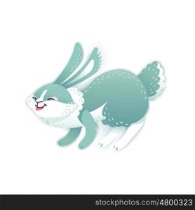 Smiling cartoon rabbit. Funny bunny. Cute hare. Vector illustration. Smiling cartoon rabbit. Funny bunny. Cute hare. Vector illustration grouped and layered for easy editing
