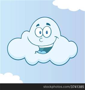 Smiling Cloud Cartoon Character