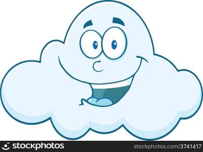 Smiling Cloud Cartoon Mascot Character Illustration Isolated on white