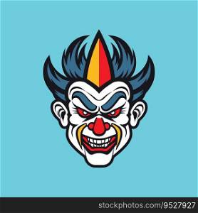 Smiling Clown Face Vector Art Design
