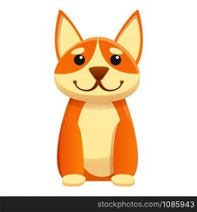 Smiling corgi dog icon. Cartoon of smiling corgi dog vector icon for web design isolated on white background. Smiling corgi dog icon, cartoon style