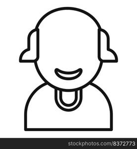 Smiling diverse icon outline vector. Happy person. Young group. Smiling diverse icon outline vector. Happy person